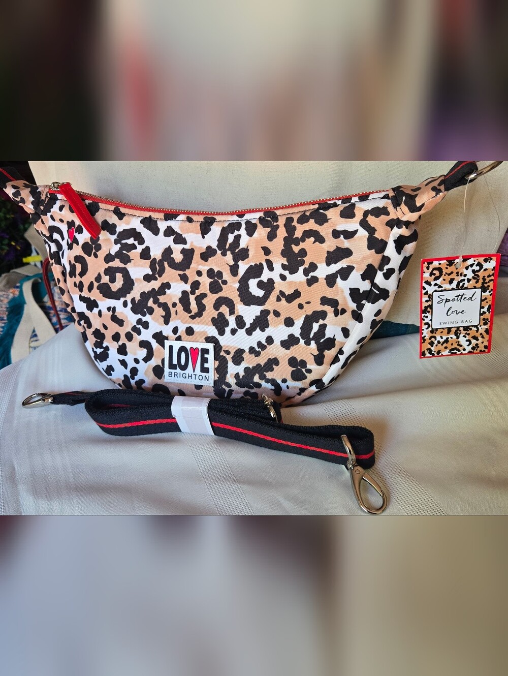 NWT Brighton Spotted Love Leopard Swing Bag